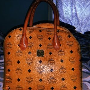 MCM Visetos Heritage Domed Bowler Satchel